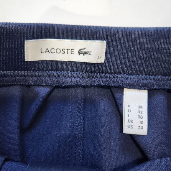 Lacoste Skirt Womens 2 Navy Blue Pleated‎ A-Line Prep School Mini French Style - Picture 3 of 10